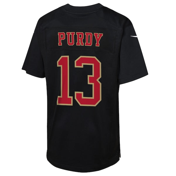 Brock Purdy San Francisco 49ers Nike Youth Super Bowl LVIII Patch Carbon Fashion Game Jersey - Black - Image 3