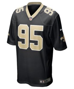 Alternative view of Albert Huggins New Orleans Saints Nike Player Game Jersey - Black