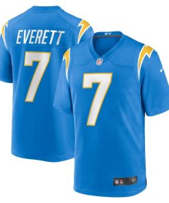 Alternative view of Gerald Everett Los Angeles Chargers Nike Player Game Jersey - Powder Blue/White