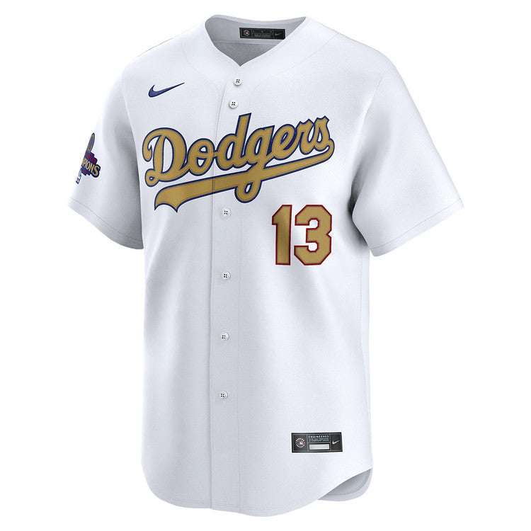 Max Muncy Los Angeles Dodgers Nike 2025 Gold World Series Champions Limited Jersey - White - Image 2