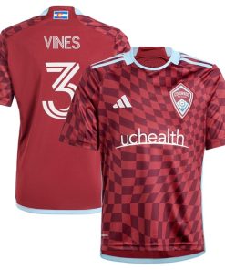 Sam Vines Colorado Rapids adidas Youth 2024 One Flag Kit Replica Player Jersey - Burgundy