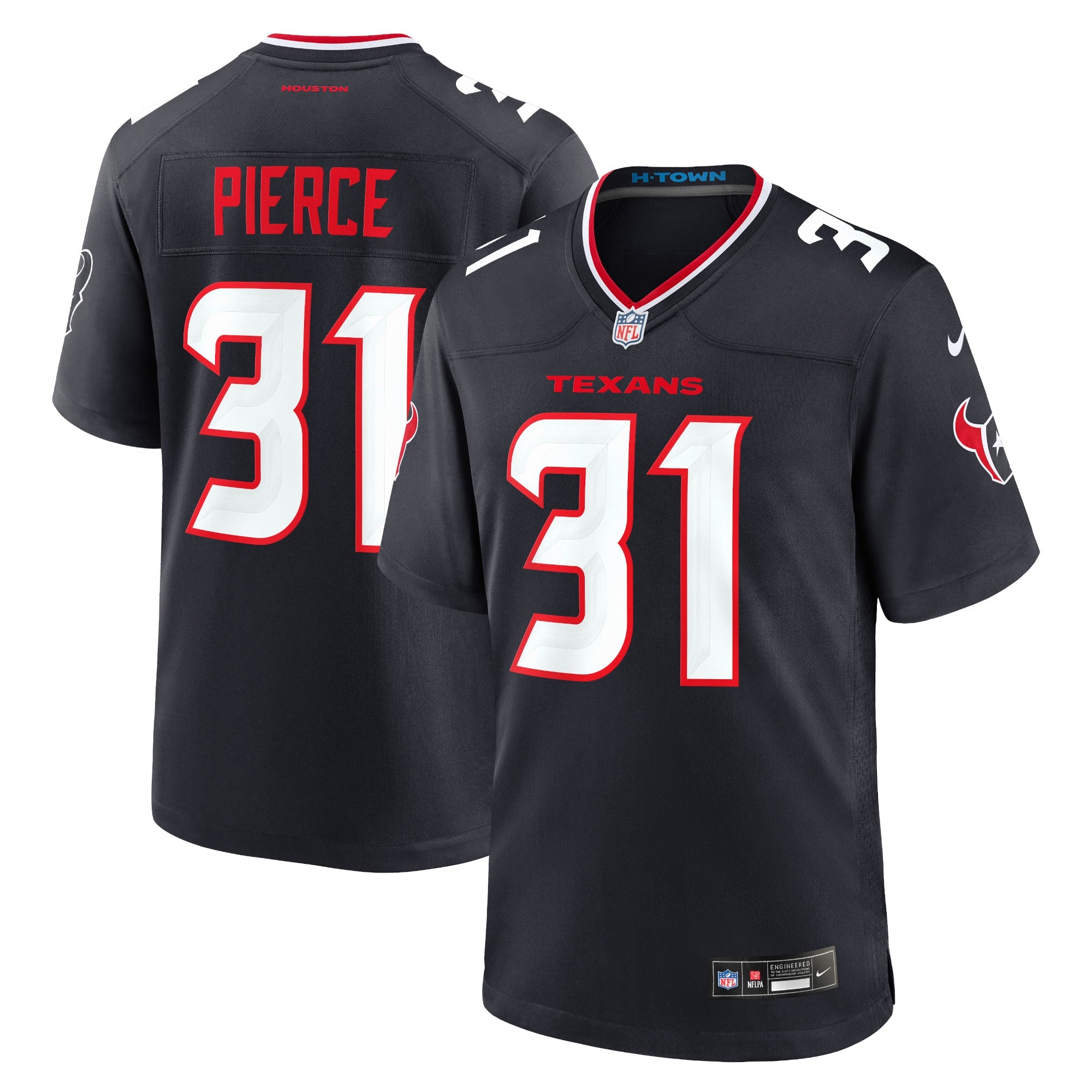 Dameon Pierce Houston Texans Nike Game Jersey - White/Navy/Red - Image 7
