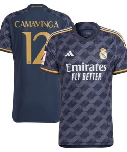Eduardo Camavinga Los Merengues adidas 2023/24 Away Authentic Player Jersey - Navy/White