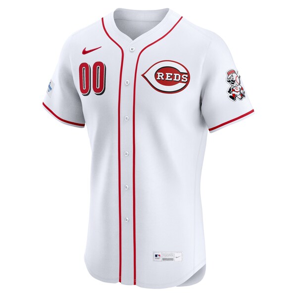 Cincinnati Reds Nike Home Elite Sponsor Patch Pick-A-Player Retired Roster Jersey - White - Image 3
