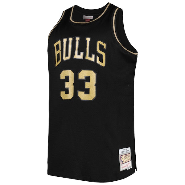Scottie Pippen Chicago Bulls Big & Tall Hardwood Classics 1997/98 Swingman Jersey - Black - Image 2
