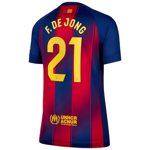 Frenkie de Jong Barcelona Nike Women's 2025/26 Home Replica Jersey - Navy/Gold - Image 4