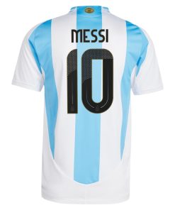 Alternative view of Lionel Messi Argentina National Team adidas 2024 Home Authentic Player Jersey - White/Blue