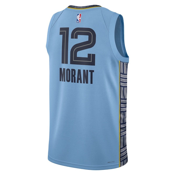 Ja Morant Memphis Grizzlies Jordan Brand Unisex Swingman Jersey - Statement Edition - Light Blue - Image 3