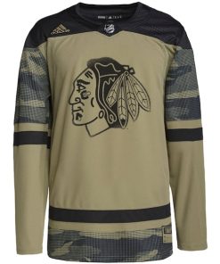 Alternative view of Chicago Blackhawks adidas Military Appreciation Team Authentic Custom Practice Jersey - Camo