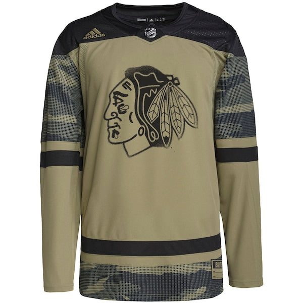 Chicago Blackhawks adidas Military Appreciation Team Authentic Custom Practice Jersey - Camo - Image 2