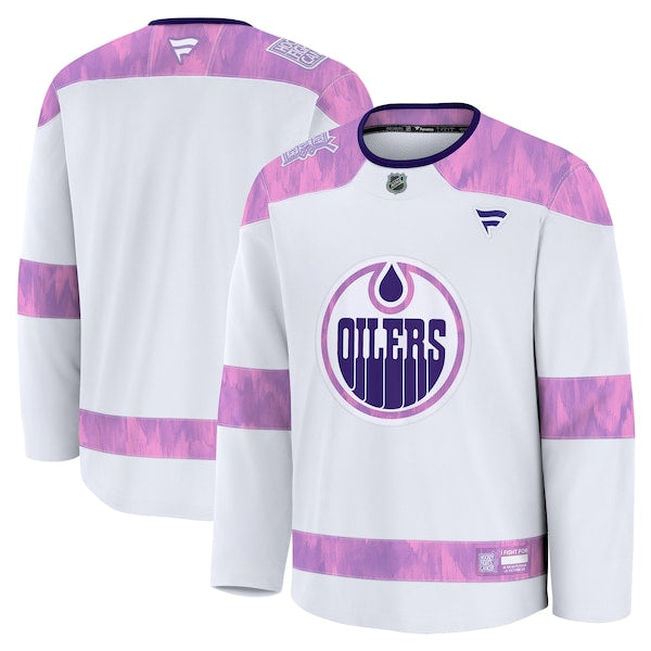 Edmonton Oilers 2024 Hockey Fights Cancer Practice Jersey - White