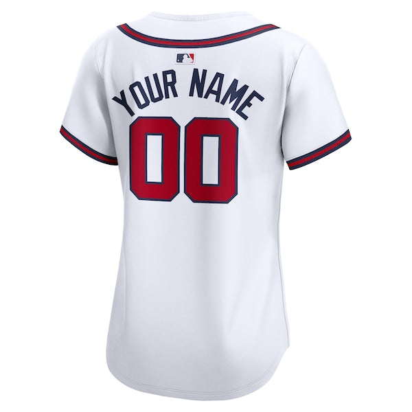 Atlanta Braves Nike Women's Home Limited Custom Jersey - White - Image 3