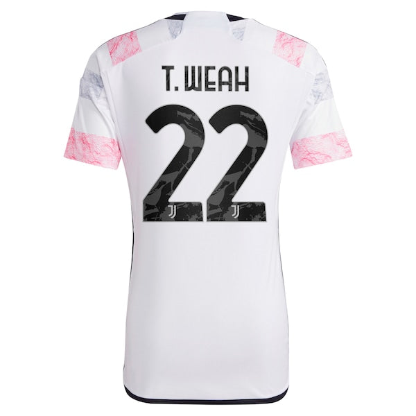 Timothy Weah Juventus adidas 2023/24 Away Replica Jersey - White/Black/Gray - Image 4