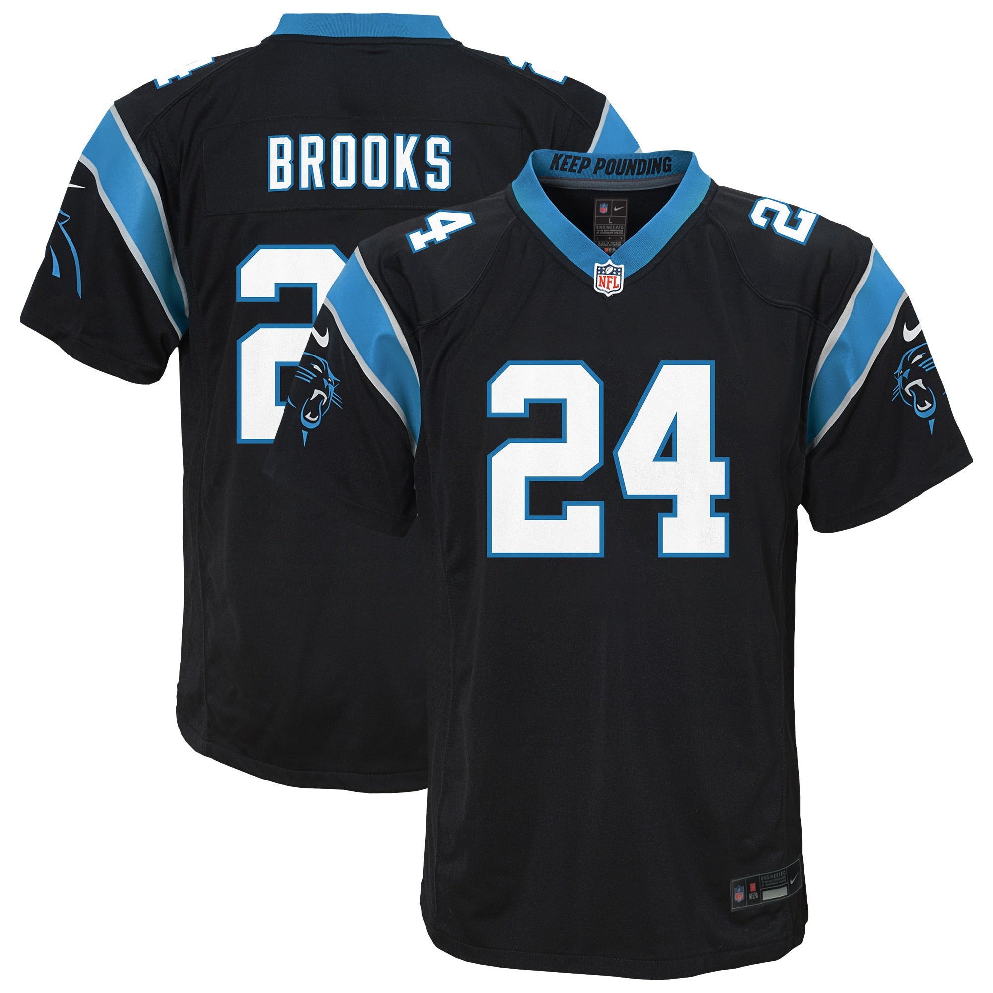 Jonathon Brooks Carolina Panthers Nike Youth Alternate Game Jersey - Blue/Black - Image 5
