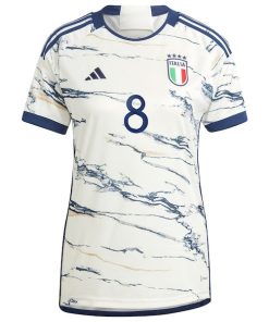 Alternative view of Jorginho Italy National Team adidas Women's 2023 Away Replica Jersey - White