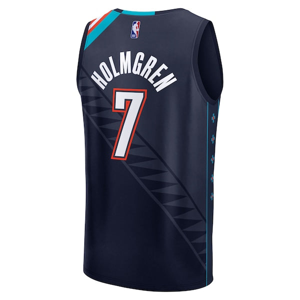 Chet Holmgren Oklahoma City Thunder Youth 2025/26 City Edition Fast Break Jersey - Navy - Image 3