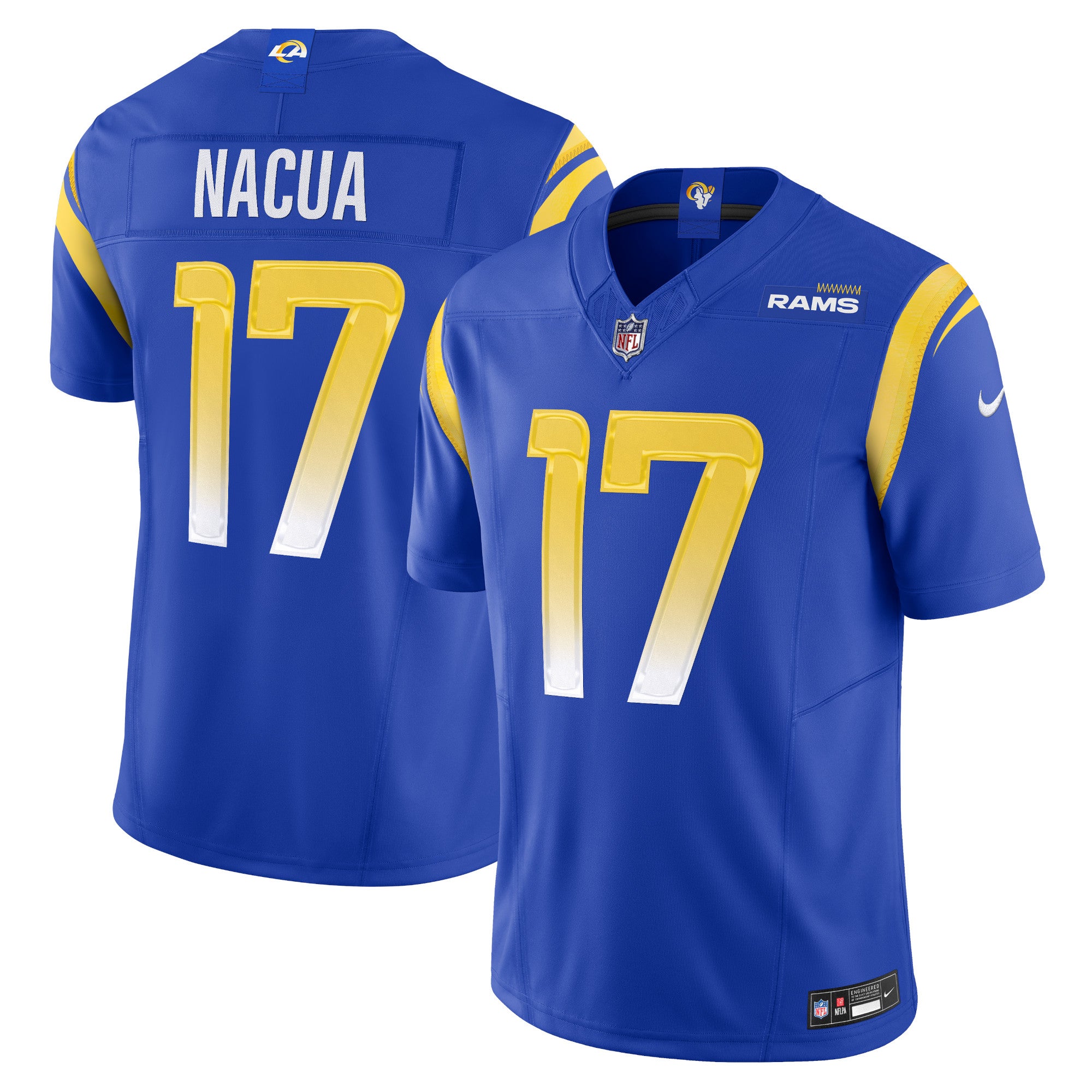 Puka Nacua Los Angeles Rams Nike Vapor F.U.S.E. Limited Jersey - White/Royal - Image 5
