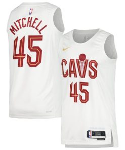 Alternative view of Donovan Mitchell Cleveland Cavaliers Nike Unisex Swingman Jersey - Association Edition - White/Wine