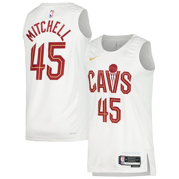 Donovan Mitchell Cleveland Cavaliers Nike Unisex Swingman Jersey - Association Edition - White/Wine - Image 2