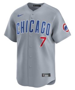 Alternative view of Dansby Swanson Chicago Cubs Nike Road Limited Player Jersey - Gray