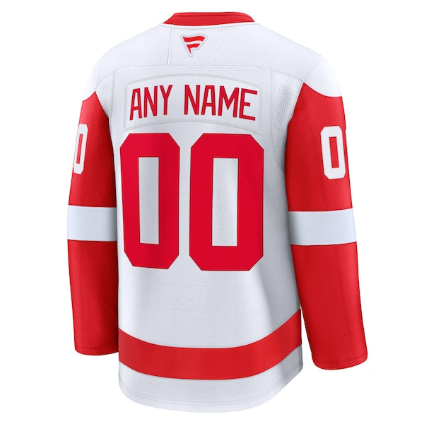 Detroit Red Wings Away Premium Custom Jersey - White/Red - Image 4
