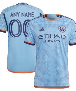 New York City FC adidas 2024 The Interboro Kit Authentic Custom Jersey - Sky Blue