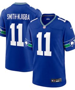 Jaxon Smith-Njigba Seattle Seahawks Nike Throwback Player Game Jersey - Royal/Navy