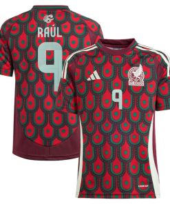 Raul Jimenez Mexico National Team adidas Youth 2024 Home Replica Player Jersey - Burgundy