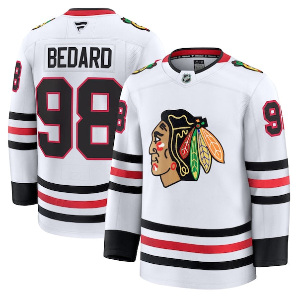 Connor Bedard Chicago Blackhawks Away Premium Jersey - White/Red