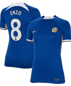 Alternative view of Enzo Fern¨¢ndez Chelsea Nike Women's 2023/24 Home Stadium Replica Jersey - Blue/Navy