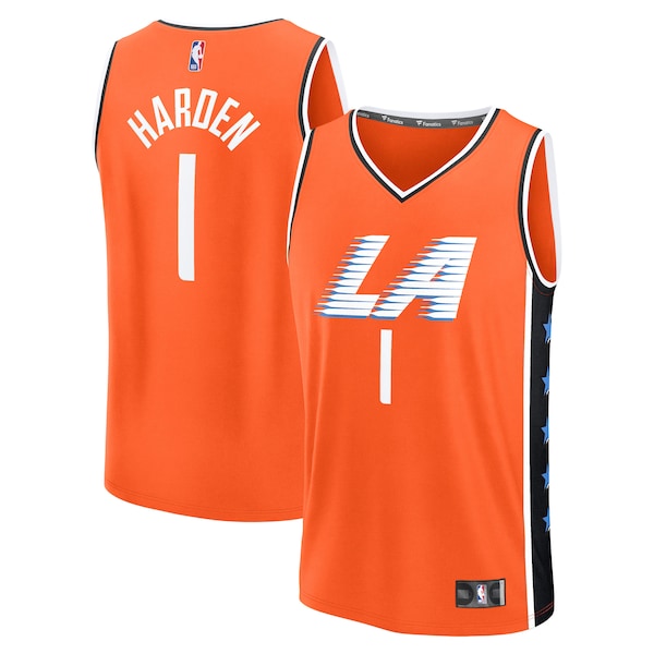 James Harden LA Clippers Youth 2025/26 City Edition Fast Break Jersey - Orange