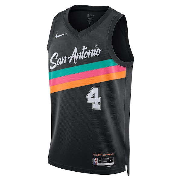 De'Aaron Fox San Antonio Spurs Nike Unisex 2025/26 Swingman Jersey - Black - City Edition - Image 2