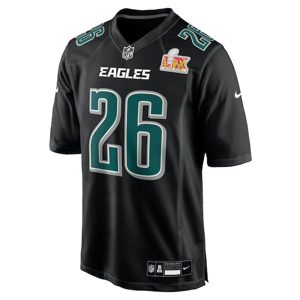 Saquon Barkley Philadelphia Eagles Nike Super Bowl LIX Fashion Game Player Jersey - Carbon Black - Image 2
