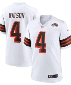 Alternative view of Deshaun Watson Cleveland Browns Nike Alternate Game Jersey - White/Brown