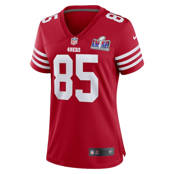 George Kittle San Francisco 49ers Nike Women's Super Bowl LVIII Game Jersey - Scarlet - Image 2