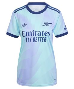 Alternative view of Arsenal adidas Originals Women's 2024/25 Third Replica Jersey - Aqua