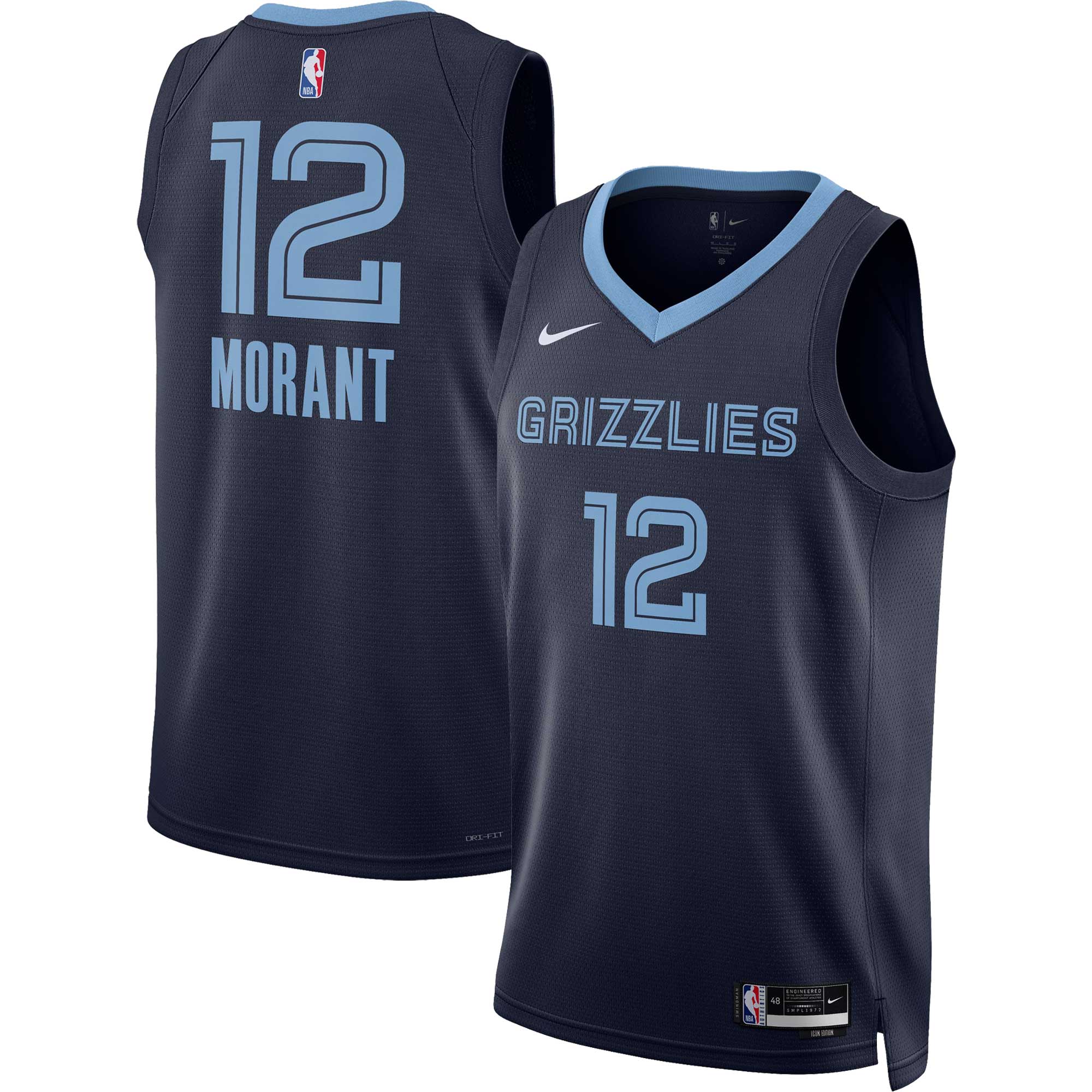 Ja Morant Memphis Grizzlies Nike Unisex Swingman Jersey - Association Edition - White/Navy - Image 5