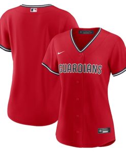 Alternative view of Cleveland Guardians Nike Women's Alternate 2 Replica Jersey - Red/Navy