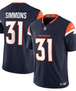 Alternative view of Justin Simmons Denver Broncos Nike Vapor F.U.S.E. Limited Jersey - Navy/Orange/White