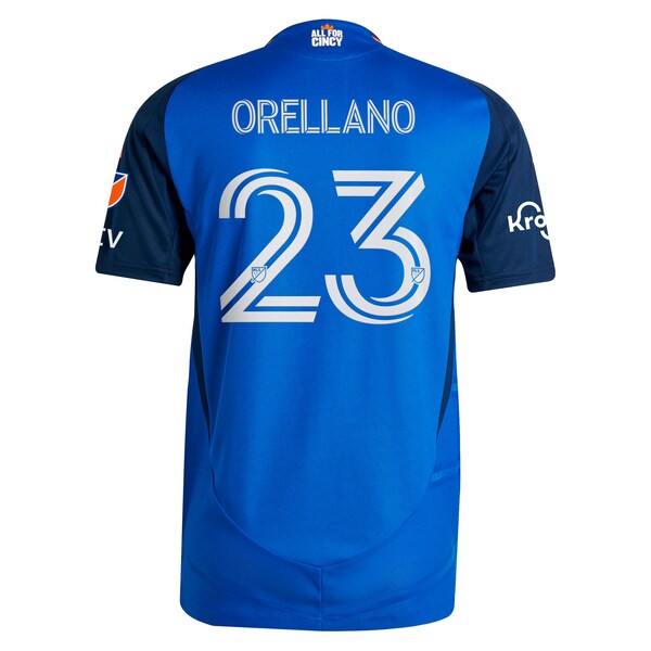 Luca Orellano FC Cincinnati adidas 2025 Orange and Blue Legacy Kit Authentic Player Jersey - Blue - Image 3