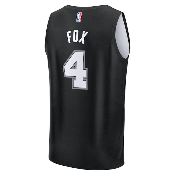 De'Aaron Fox San Antonio Spurs Youth 2025/26 City Edition Fast Break Jersey - Black - Image 3