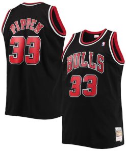 Scottie Pippen Chicago Bulls  Big & Tall Hardwood Classics Swingman Jersey - Black/Red