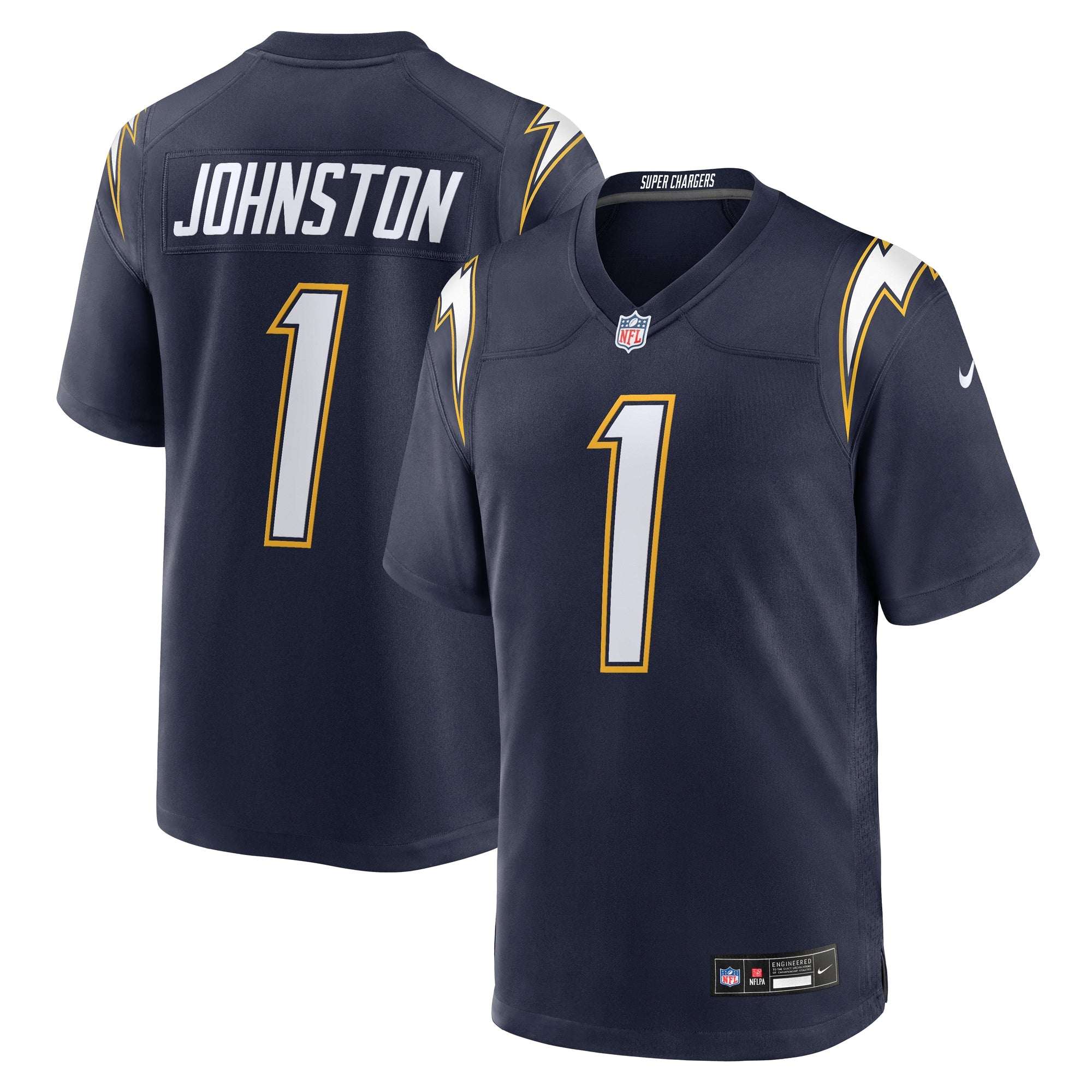 Quentin Johnston Los Angeles Chargers Nike Alternate Charger Power Game Player Jersey - Gold/Powder Blue/Navy - Image 8