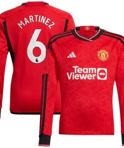 Lisandro Mart¨ªnez Manchester United adidas 2023/24 Home Replica Long Sleeve Player Jersey - Red