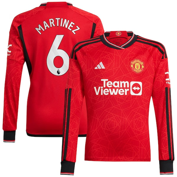 Lisandro Mart¨ªnez Manchester United adidas 2023/24 Home Replica Long Sleeve Player Jersey - Red