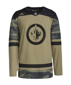 Alternative view of Winnipeg Jets adidas Logo Military Appreciation Team Authentic Practice Jersey - Camo