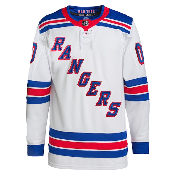 New York Rangers adidas Away Primegreen Authentic Custom Jersey - White - Image 2