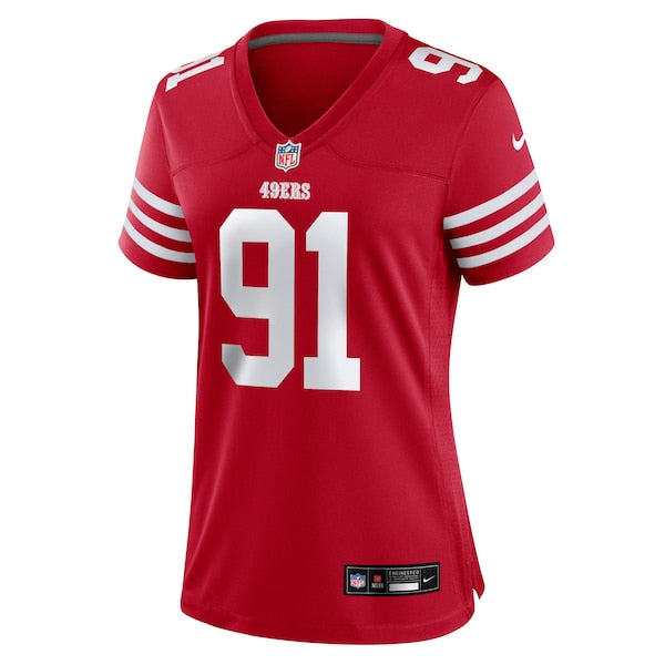 Sam Okuayinonu San Francisco 49ers Nike Women's Team Game Jersey - Scarlet - Image 2