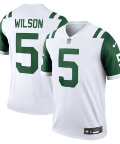 Alternative view of Garrett Wilson New York Jets Nike Classic Alternate Legend Jersey - White