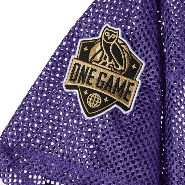 Toronto Raptors OVO x NBA Mesh Football Fashion Jersey - Purple - Image 3